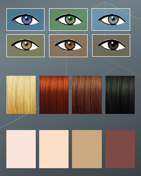 Comparing eye color hair color and skin color 